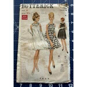 Butterick 4735 Pattern Misses' One-Piece Evening Dress Size 8 Uncut FF